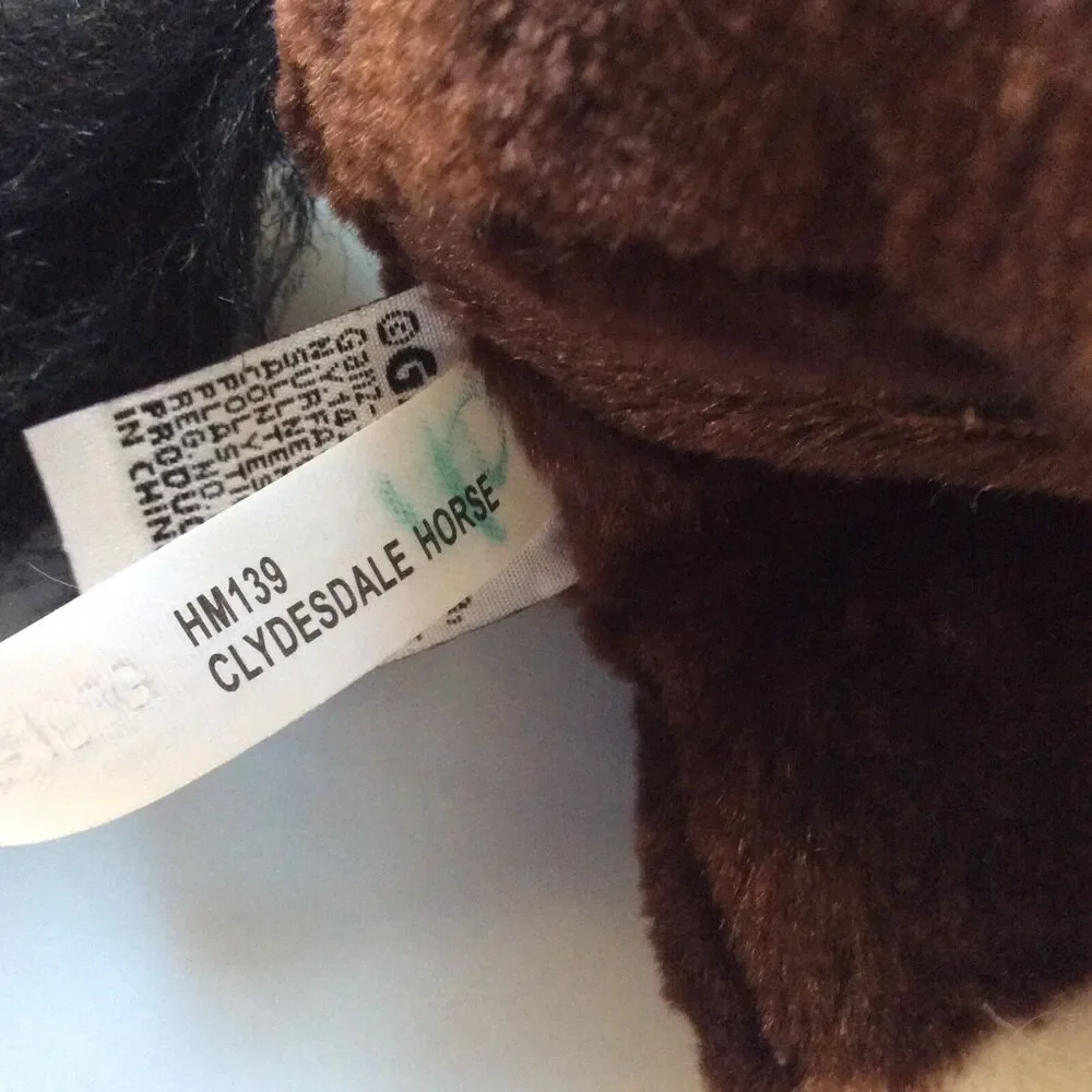 Clydesdale Horse Plush,Ganz,Webkinz,Horse Plush,Show Horse,Stuffed Animal Brown